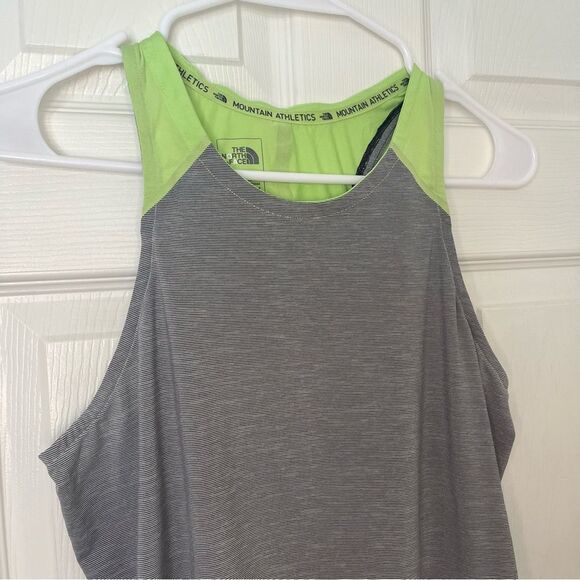 The North Face Racerback Tank Top Flashdry Grey/Neon green - Size Medium - Picture 2 of 7